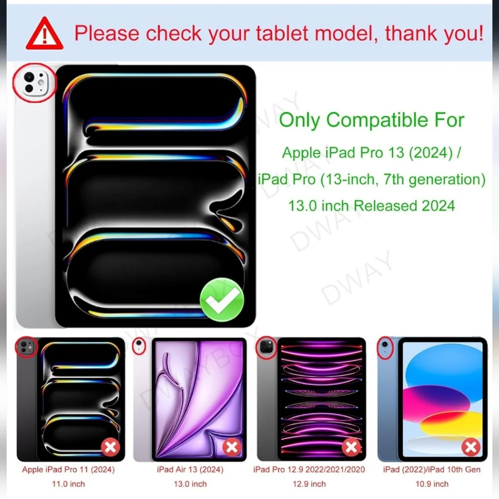 Black Tablet Case For iPad Pro 13 (2024)